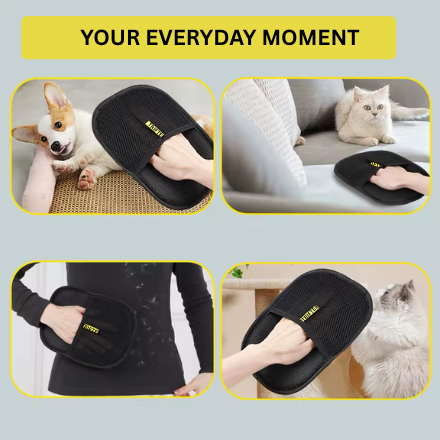 Triftee Pet Grooming Gloves - No. 1 Selling Pet Hair Removal Glove